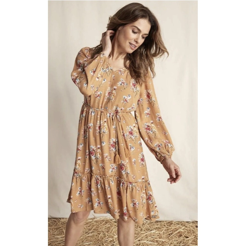 Matilda Jane Womens Discovery Gardens Floral Tiered Dress Size Small New